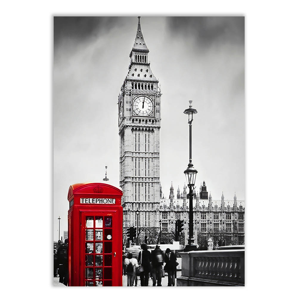 Placa Decorativa Londres Cabine De Telefone Viagem Europa Decoração Poster Quarto Sala