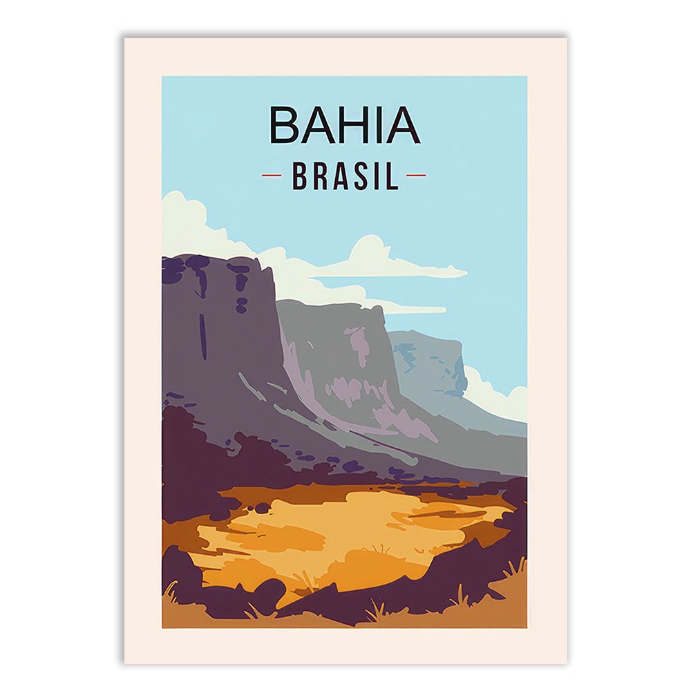 Placa Quadro Decorativo Bahia Brasil Estados Viagem Poster