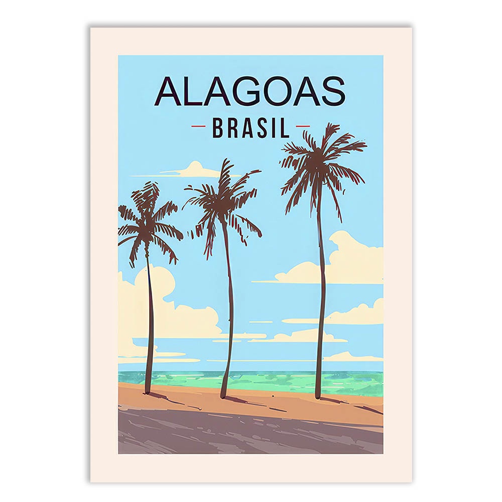 Placa Quadro Decorativo Alagoas Brasil Estados Viagem Poster Decoração