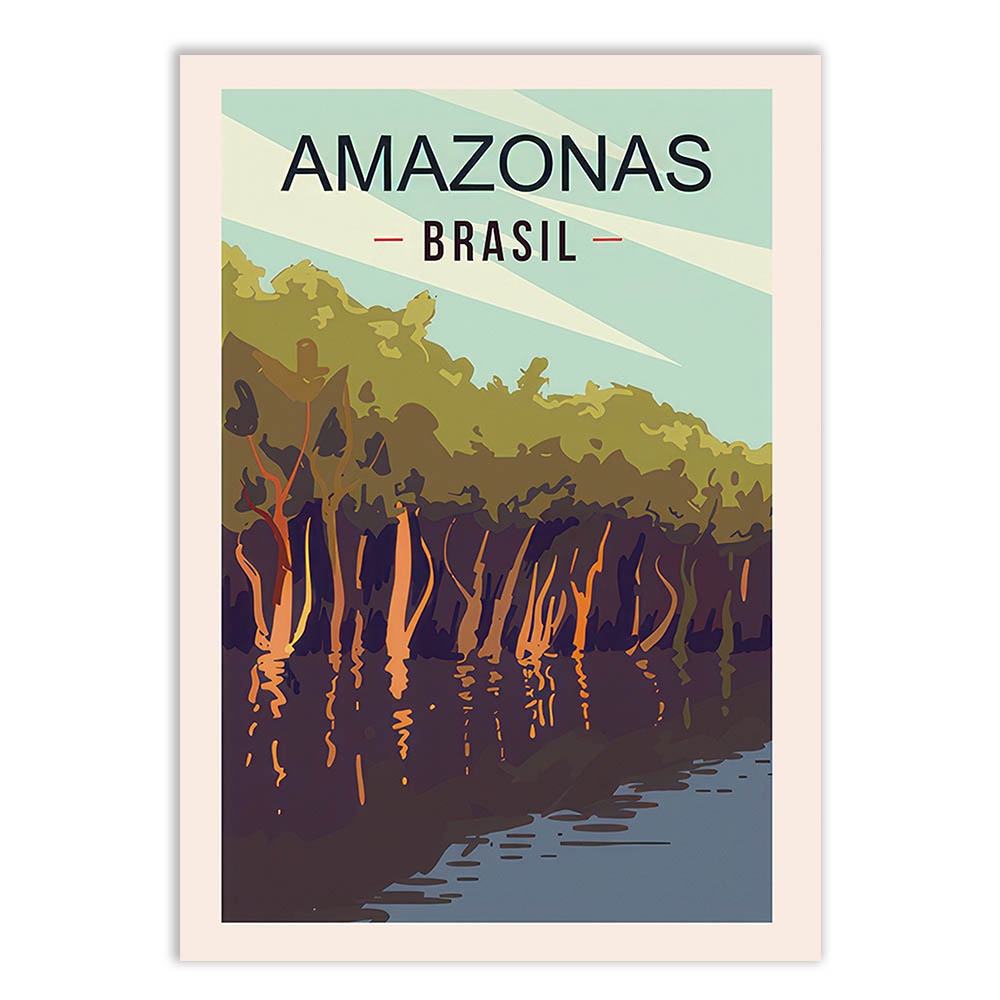 Placa Quadro Decorativo Amazonas Brasil Estados Viagem Poster Decoração Quarto Sala