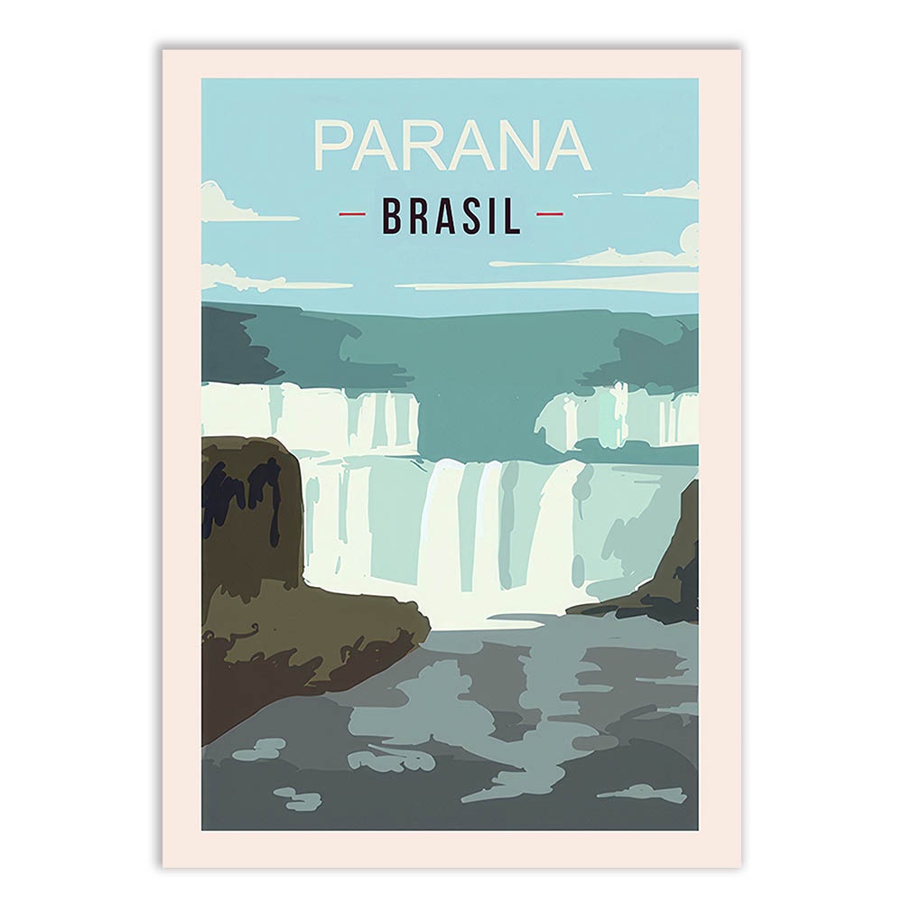 Placa Quadro Decorativo Paraná Brasil Estados Viagem Poster