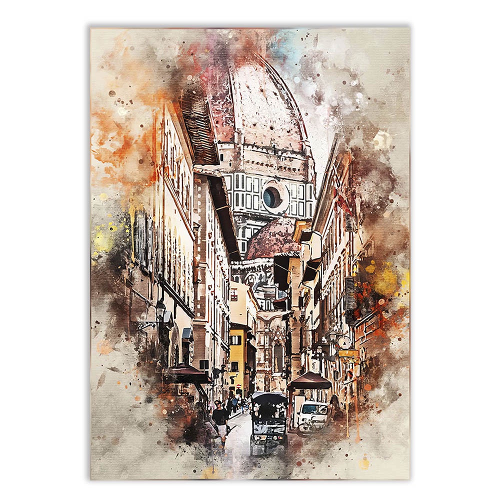 Placa Quadro Decorativo Florença Itália Pintura Viagem Poster