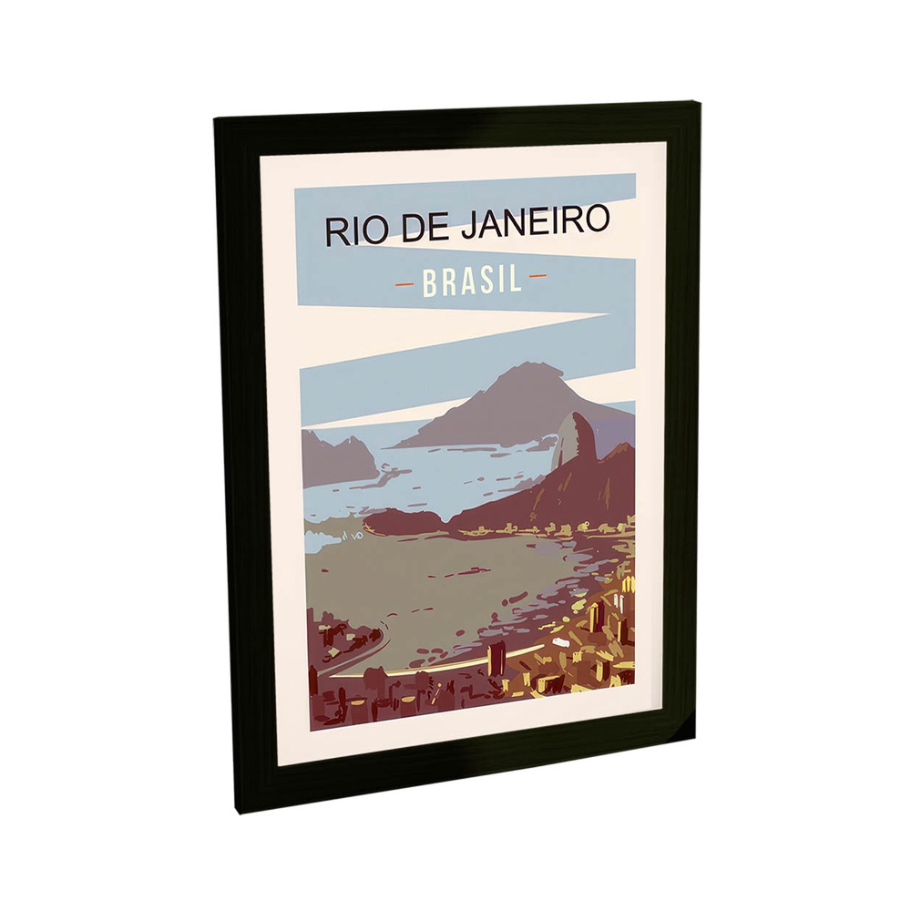 Quadro Decorativo Rio De Janeiro Brasil Estados Viagem Poster Decoração Quarto Sala