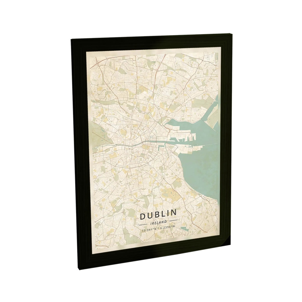 Quadro Decorativo Mapa Dublin Irlanda Viagem Turismo Decoração Poster