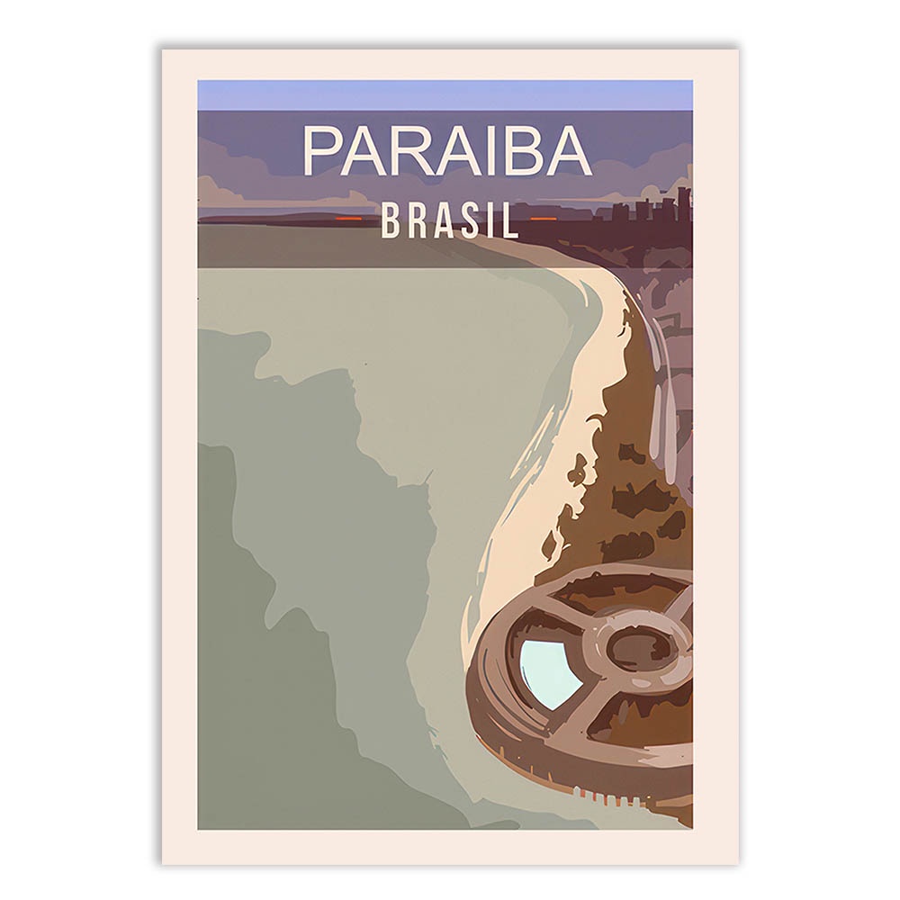 Placa Quadro Decorativo Paraíba Brasil Estados Viagem Poster