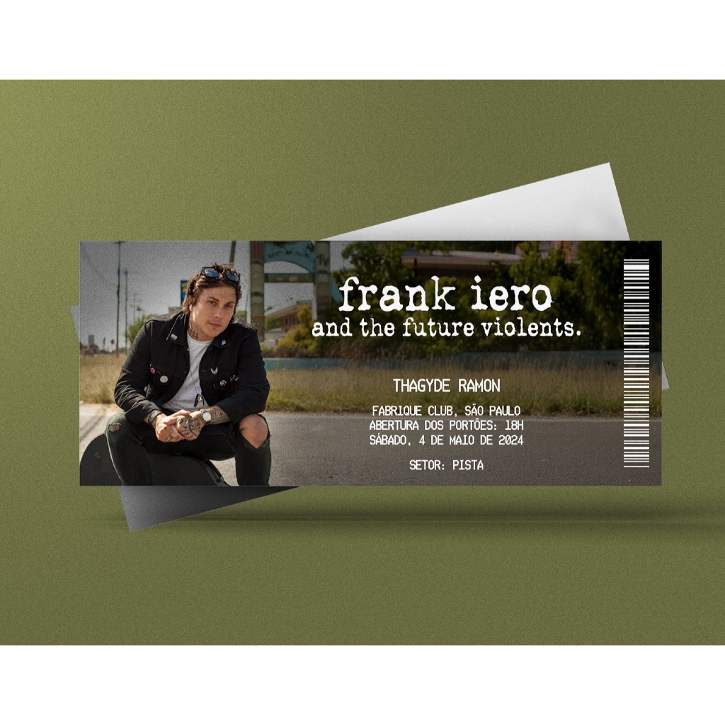 Ingresso Holográfico Personalizado Frank Iero - And The Future Violents