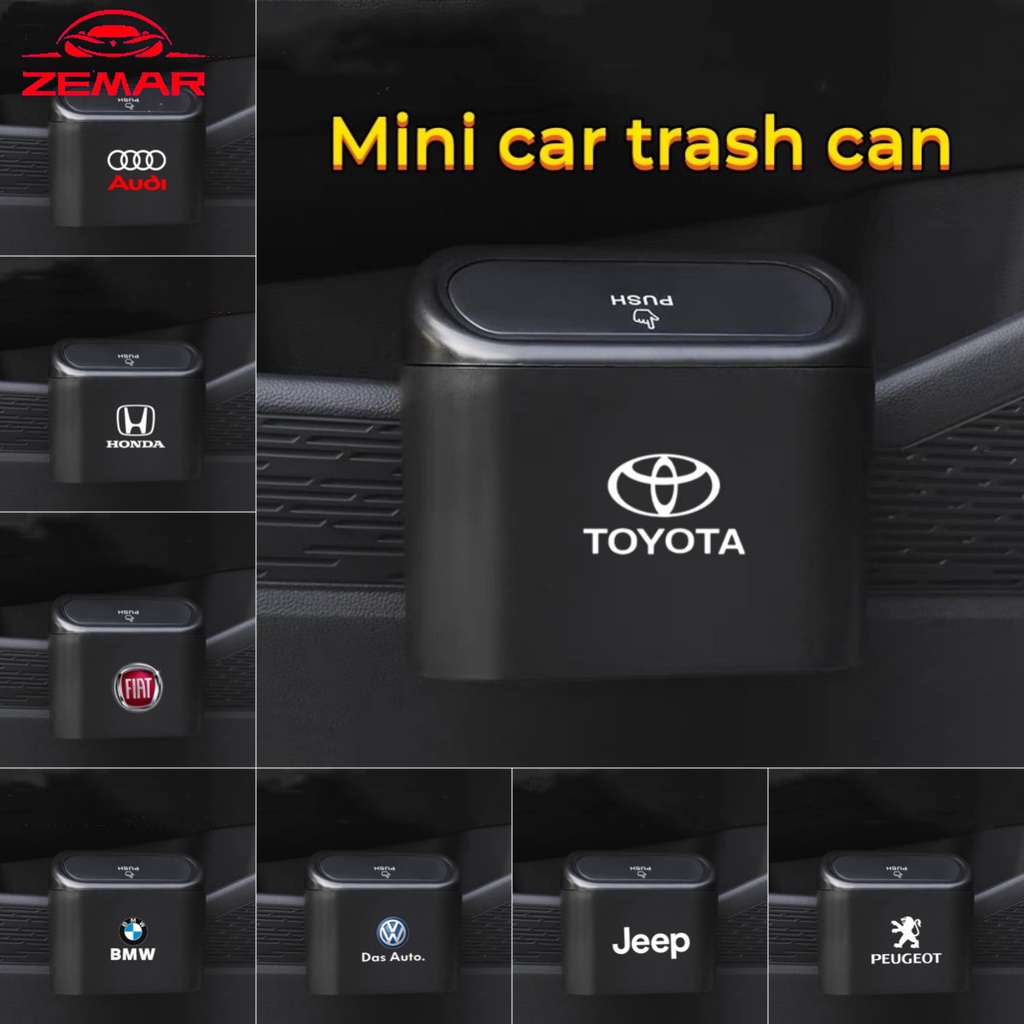 Lata De Lixo Interior Do Carro Pendurada Tampa Flip Lid Dustbin Pressing Tipo Organizador De Caixas De Armazenamento Acessórios Para Carros Mini Uno Toro 500 Bravo Punto Corolla Cross Hilux