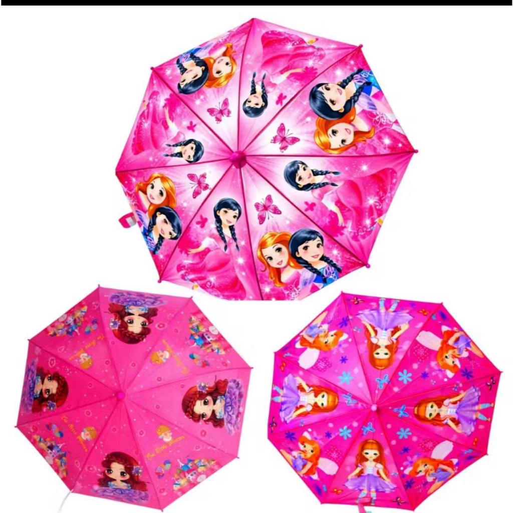 Guarda-Chuva Automático Infantil LY2029M/2030F – Tecido com Tema de Carros e Princesas, Inclui Apito