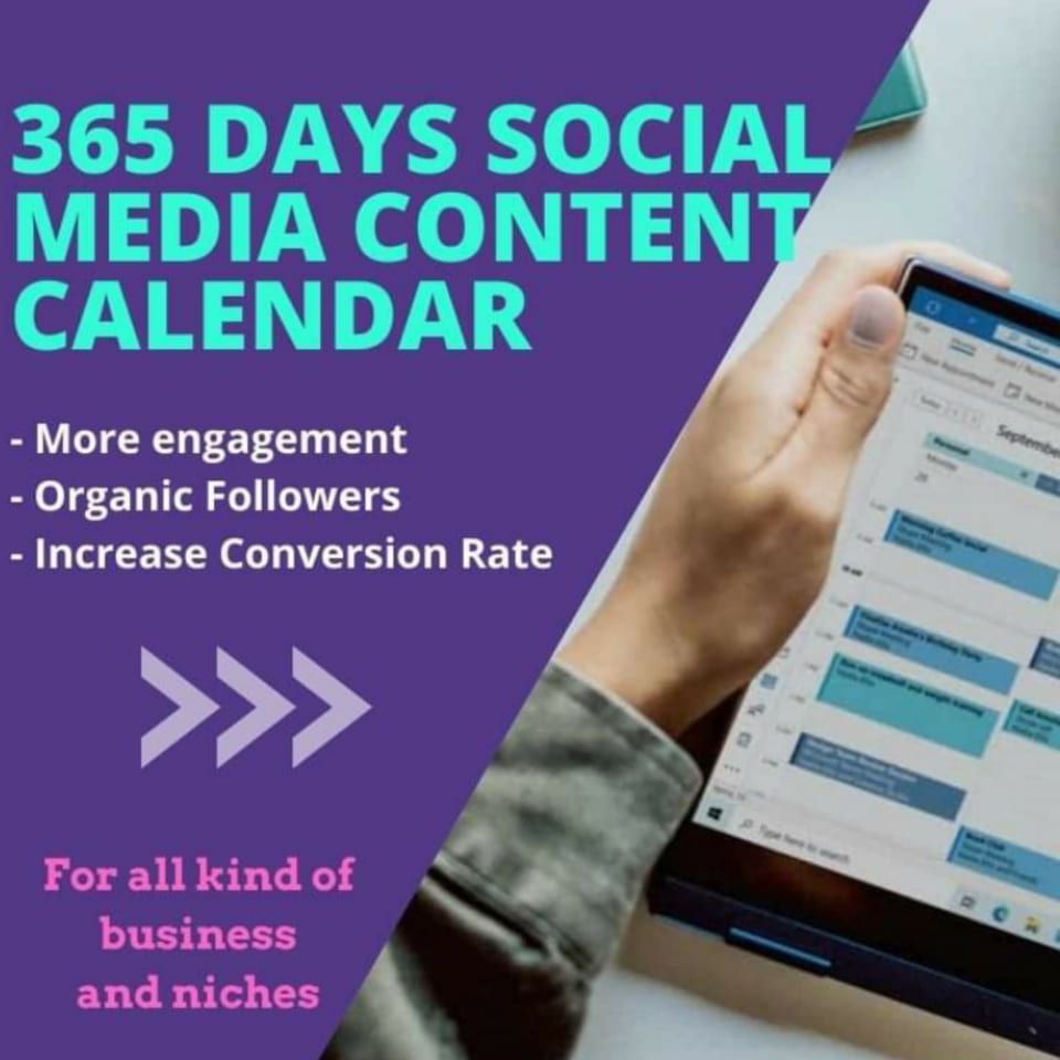 365 days Social Media Content Calendar