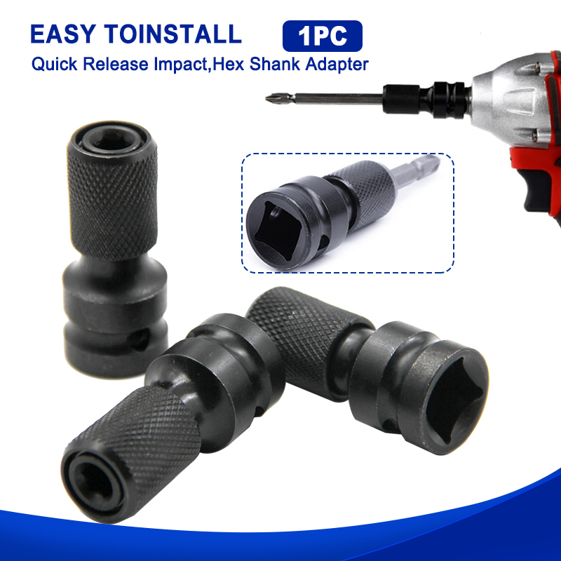 Conector De Conversão De Ferramenta De Impacto Único , Adaptador De Liga Telescópica Hexagonal 1/2 Quadrado A 1/4 Para E