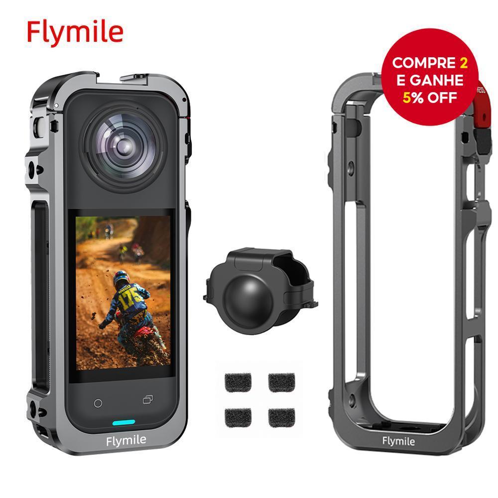 Caixa De Gaiola De Câmera De Metal Flymile X5 Para Estrutura De Liga De Alumínio Insta360 X5