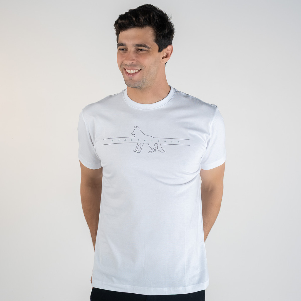 Camiseta Acostamento Wolf Line Branca
