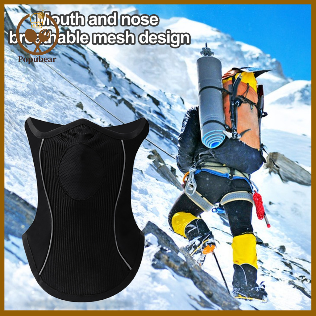 Quick-drying Fabric Neck Gaiter Breathable Mesh Autumn Winter Outdoor Riding Warmer with Fleece Lining Half Face Mask Wi