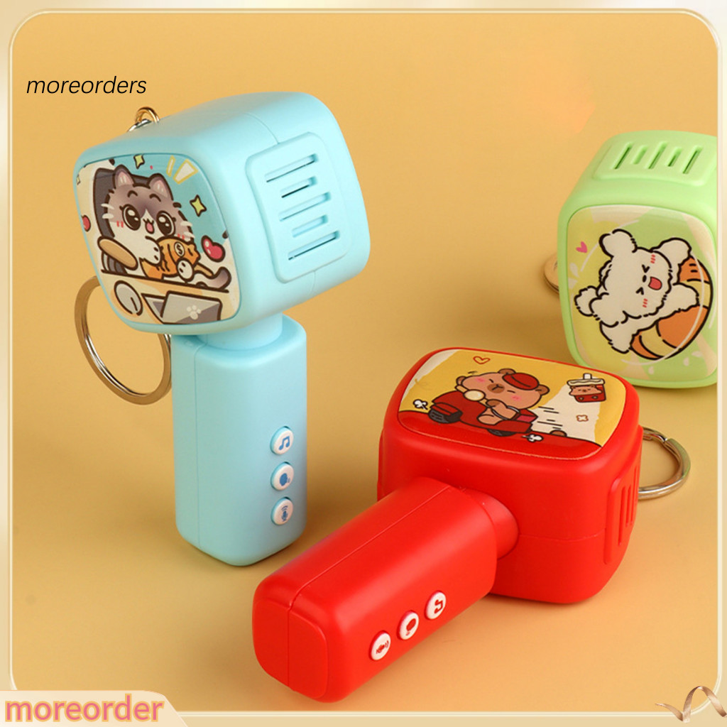 Mini Cartoon Microphone Keychain Recorder with Music Player Portable Dual-function Toy for Boys and Girls – Cute Small