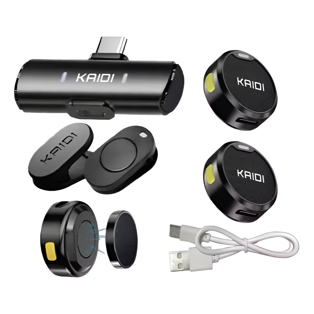 Microfone Sem Fio Lapela DA KAIDIIII vianova Imã Duplo Anti Ruído para Iphone 11 12 13 14