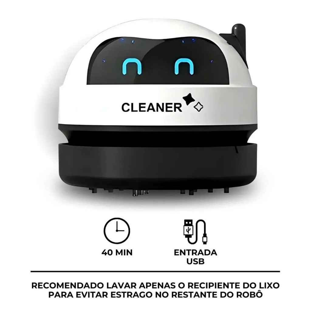 B&B Mini Robô Aspirador Inteligente De Pó Para Limpeza De Teclados Mesas Cantos