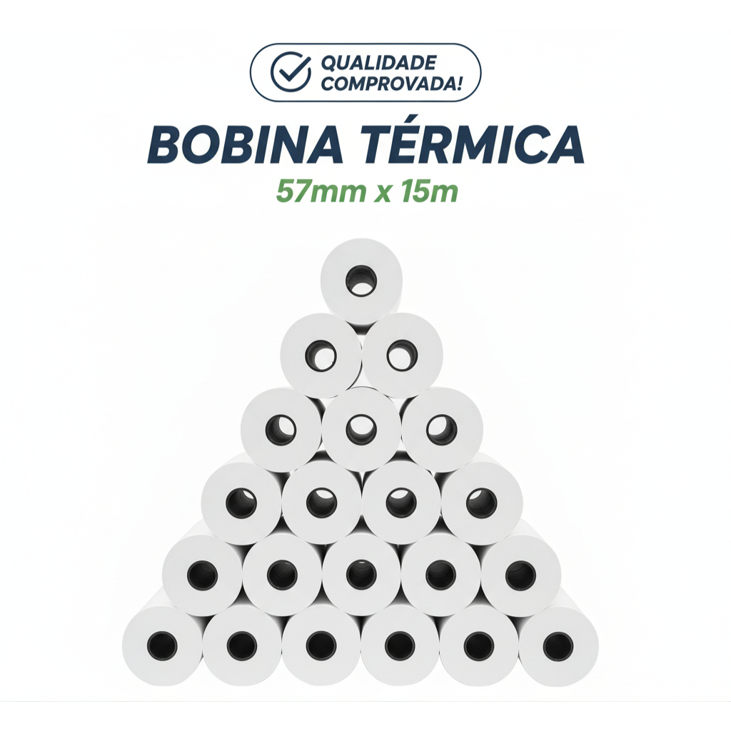 Kit Bobinas Térmicas 57mm x 15m (80 Rolos) ATACADO p/ Moderninha Cielo Franquias