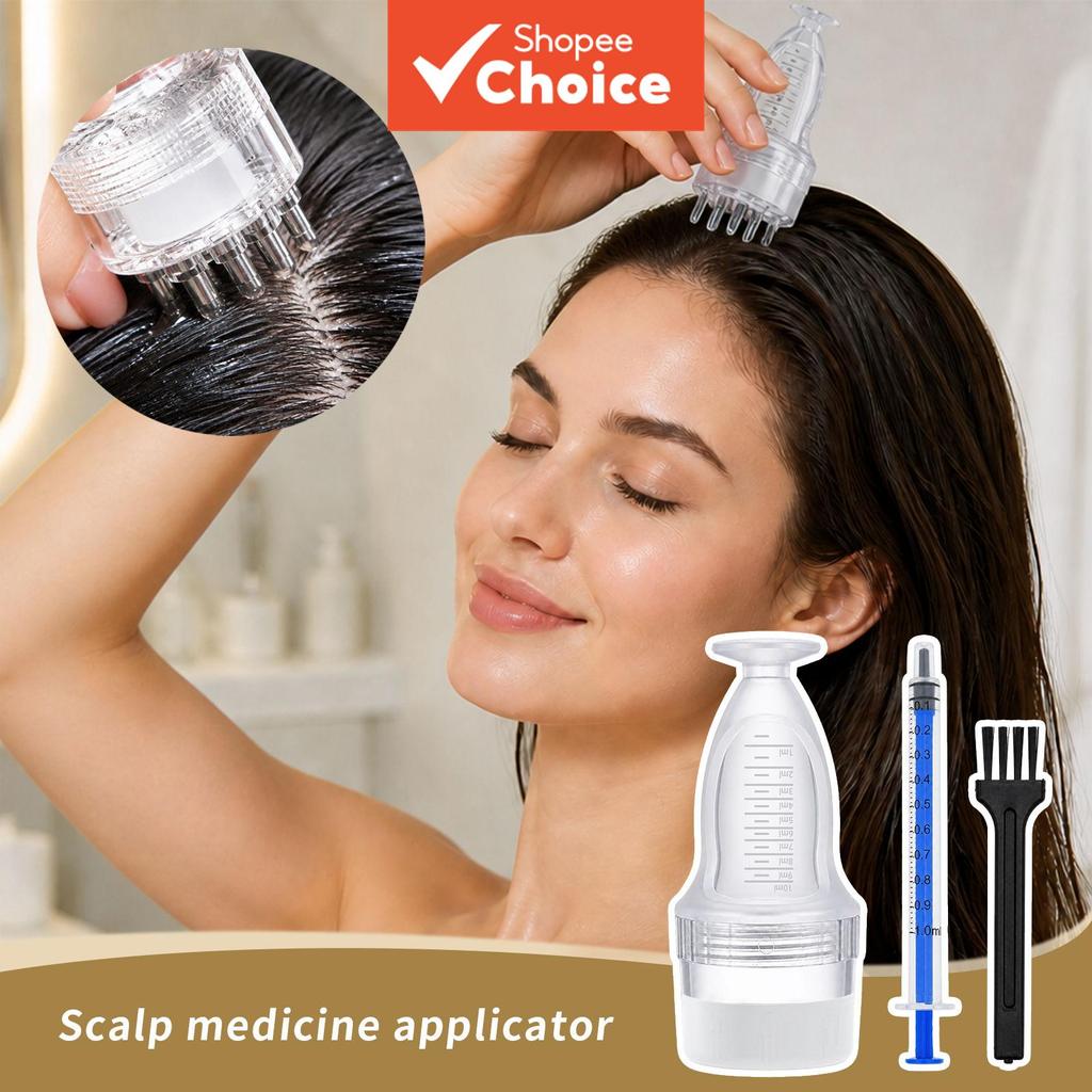 Kit Aplicador De Cuidados Com O Couro Cabeludo 3 Em 1-Pente , Escova De Limpeza E Conta-Gotas , Sem Entupimento , Fluxo