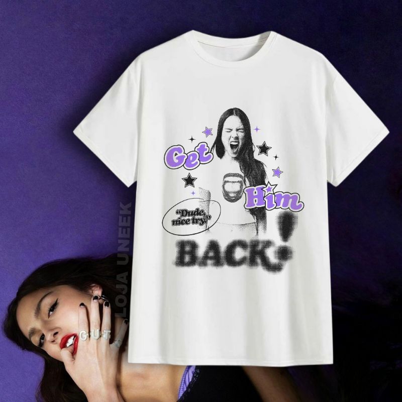 Camiseta Olívia Rodrigo Get Him Back 100 % Poliéster