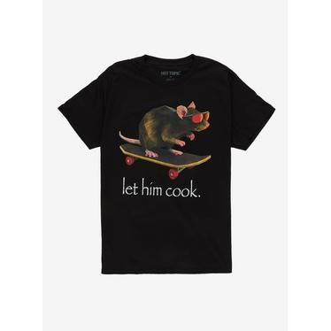 Camiseta Masculina Estampa Rato Skate Moderna Confortável Atemporal Tema Let Him Cook Estilo Casual