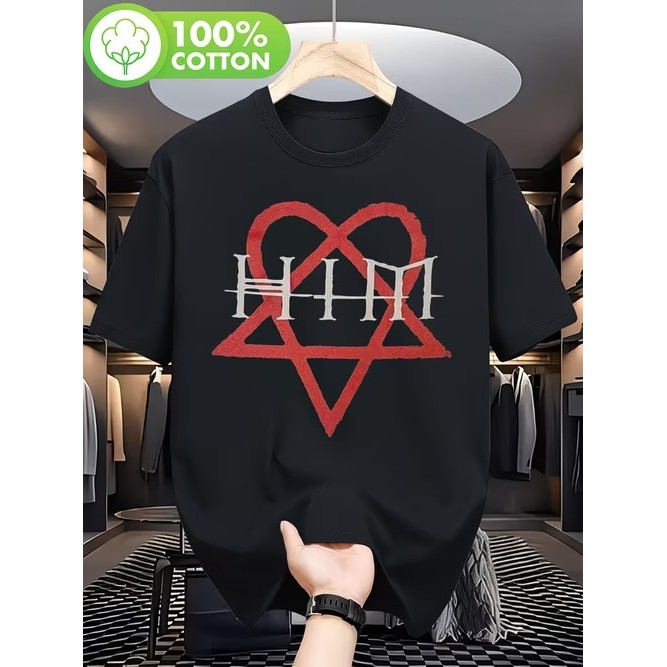 Music.Soul Music.Soul Camiseta Banda HIM Rock Heartagram Vintage Estampa Urbana Casual