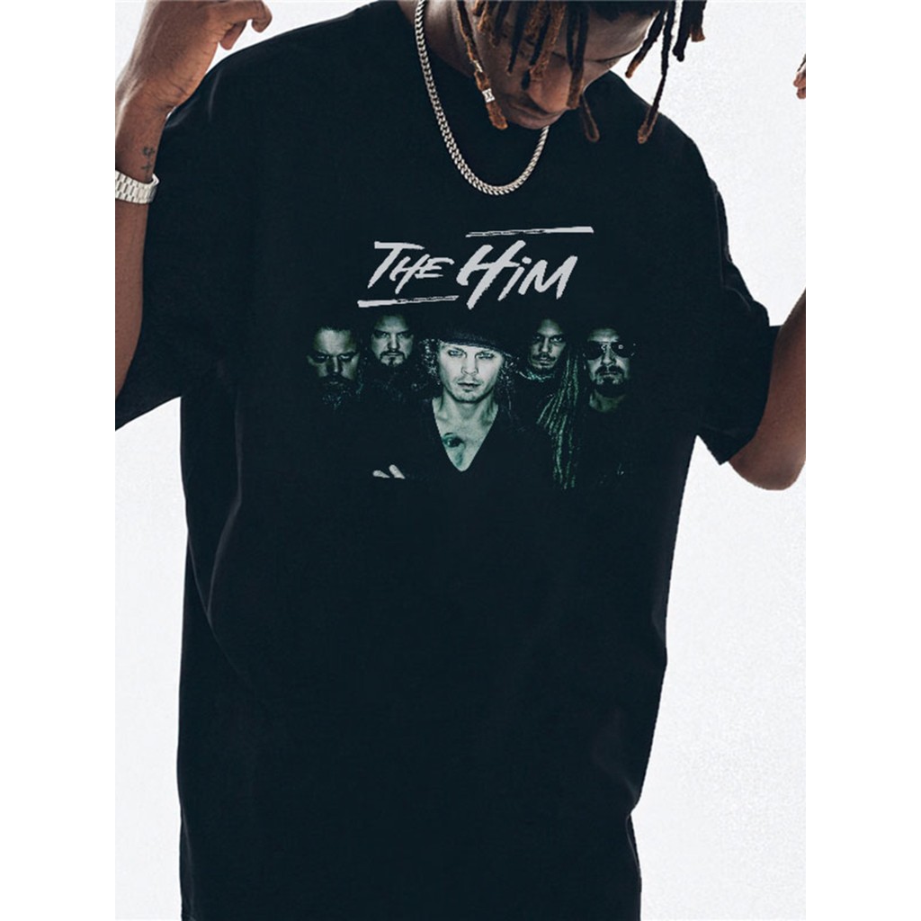 Music Soul Camiseta Unissex HIM Metal Rock Love Metal Estampada Confortável Estilosa Gótica Moda