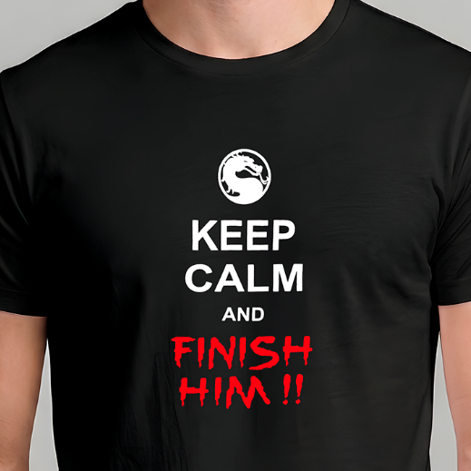 Camiseta Unissex Finish Him Mortal Kombat MK Game Confortável- 100% Algodão