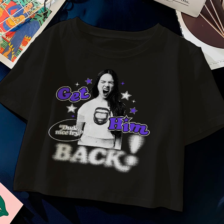 Cropped Top Algodão Oversized Street‎ Marry Estilosa Olivia Rodrigo Get Him Back