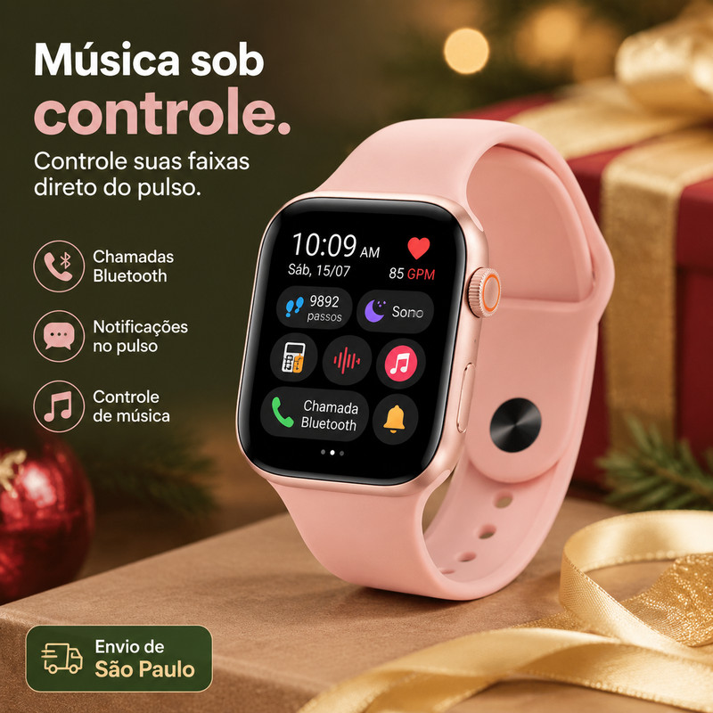 [OneEscolha] Opções: [7 Pulseiras+] Kit com Smartwatch, Carregamento sem fio, iOS & Android, Multifuncional