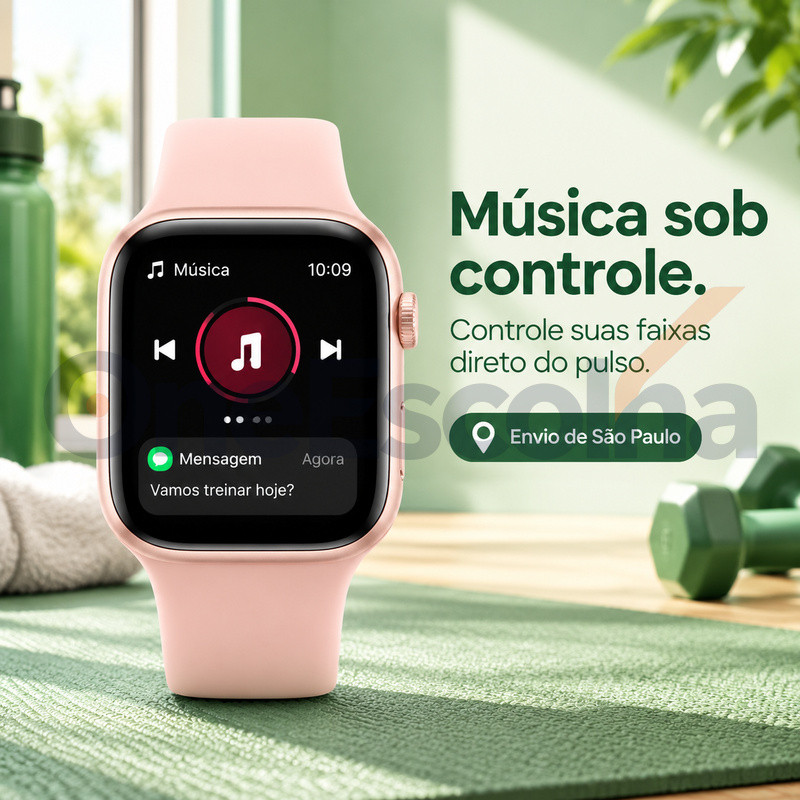 [OneEscolha] Opções: [7 Pulseiras+] Smartwatch em Kit, iOS & Android, Modelo Versátil e Refinado, Multifuncional