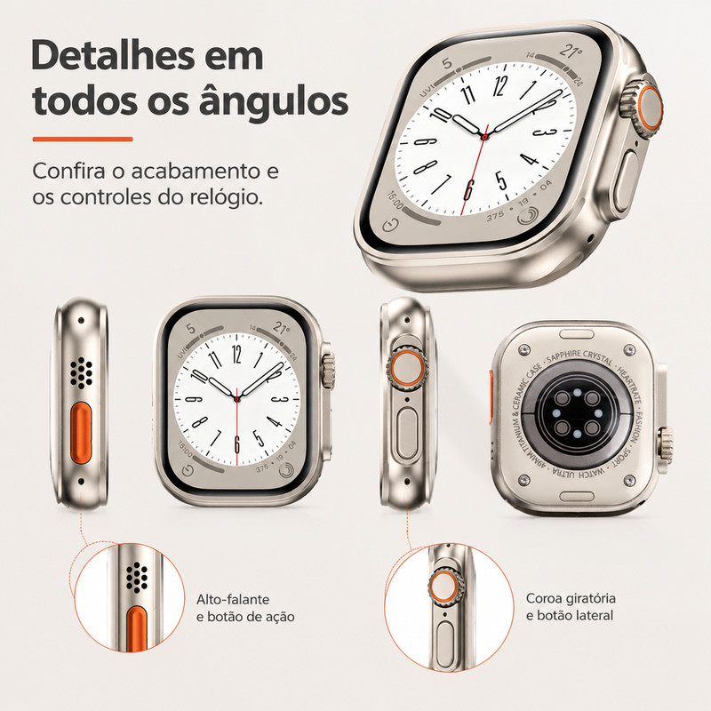 [OneEscolha] Opções: [7 modelos de pulseiras] Conjunto de smartwatch, registro de atividades esportivas, iOS & Android,