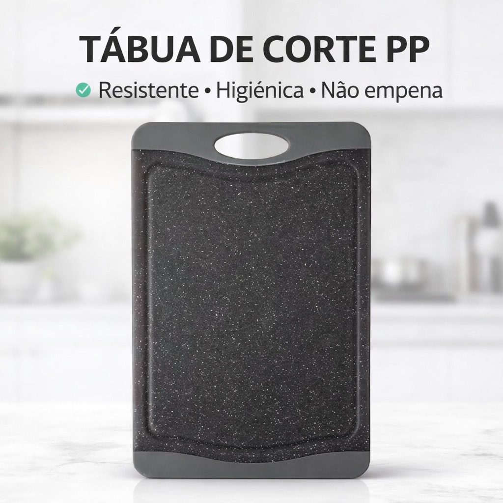 Tábua de Corte Clink Plástico PP + TPR 28cm a 40cm – Durável, Antiderrapante e Higiênica