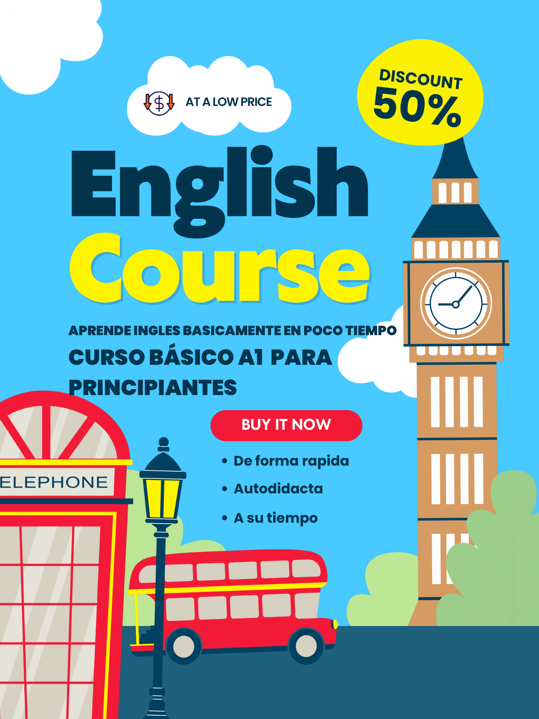 Aprende ingles básicamente en poco tiempo: Curso básico A1 para principiantes