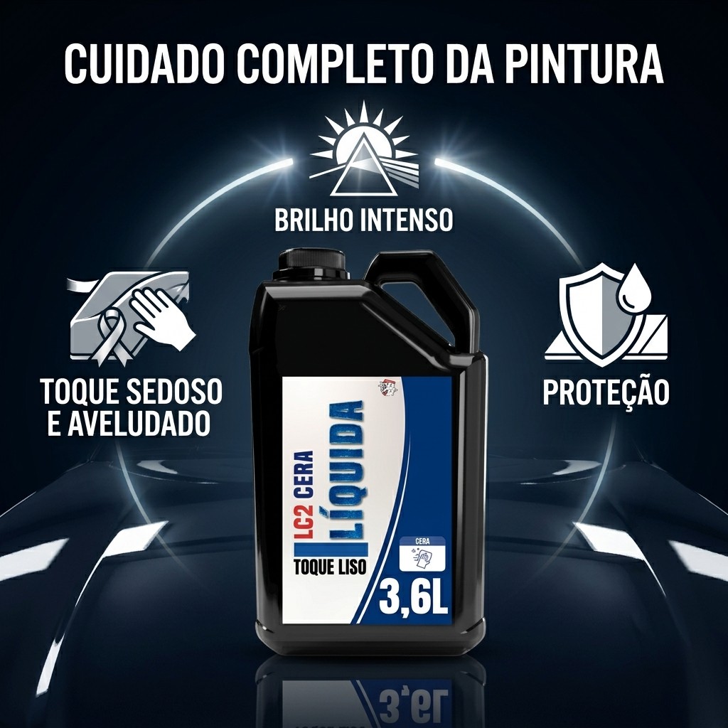 Cera Líquida Lincoln LC2 Toque Liso Brilho Intenso Proteção Toque Sedoso Uso em Superfície Molhada