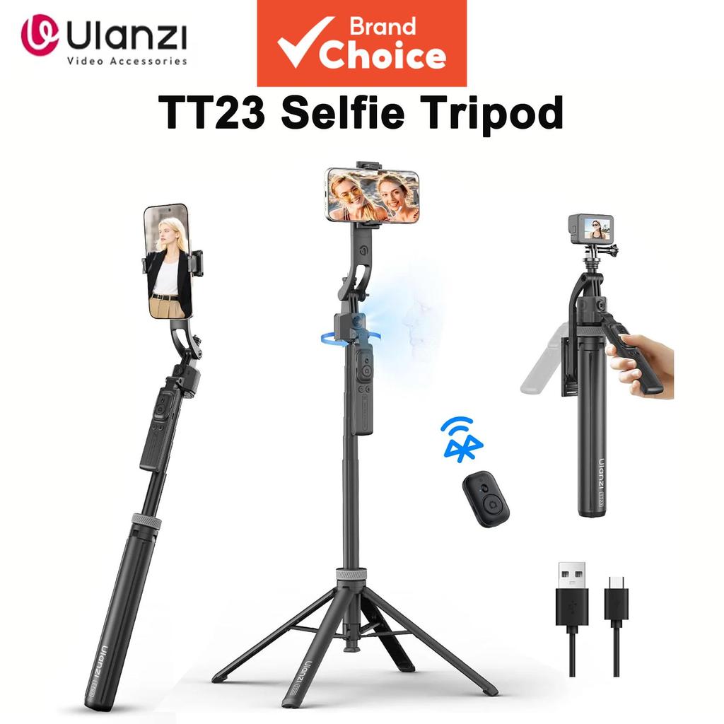 Ulanzi TT23 Tripé Automático Dobrável para Selfie com Dispositivo de Rastreamento para Smartphone e Câmera de Ação,