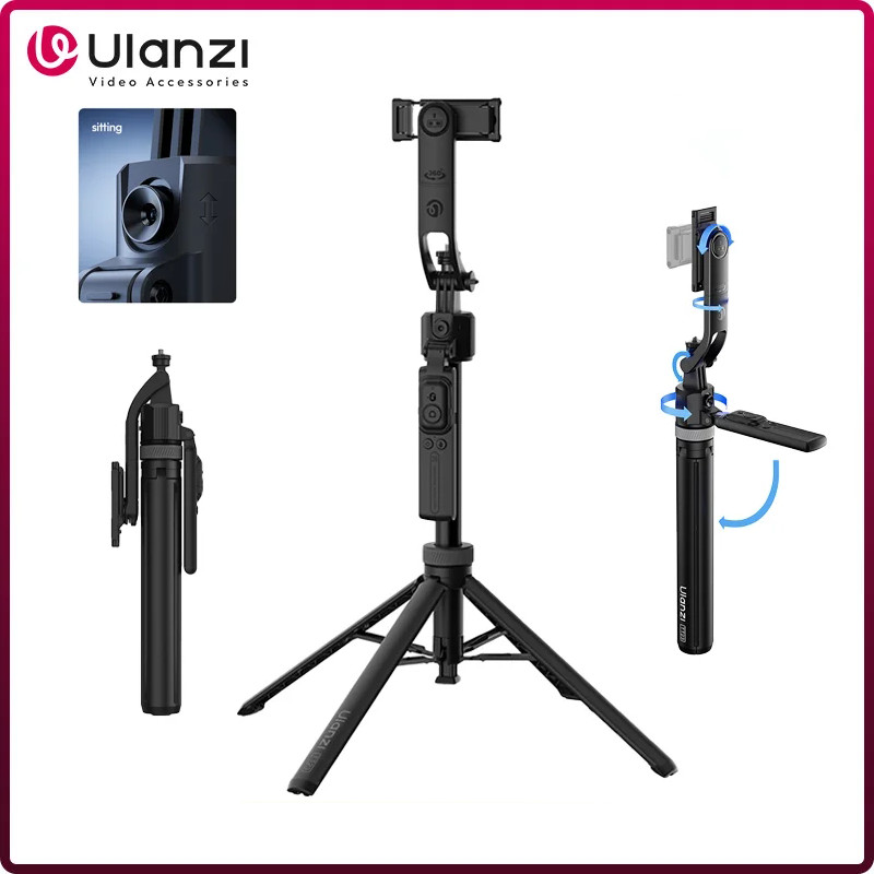 Ulanzi TT23 1.63M Auto Tracking Selfie Stick Quad-Leg Phone Tripé Suporte Com 10M Controle Remoto De Gestos Para Câmera