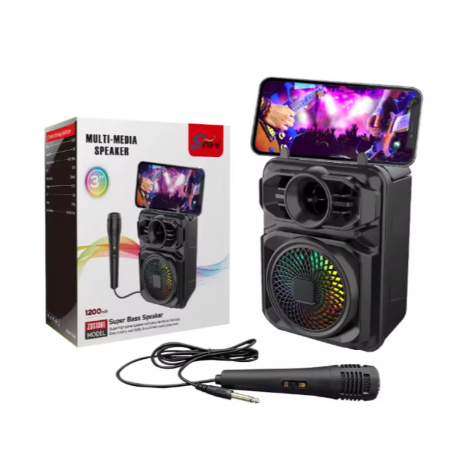 Caixa De Som Outdoor Karaoke Speakers Sem Fio Especializado em Mini Função De Rádio Com Suporte Pra Celular-ZQS1367