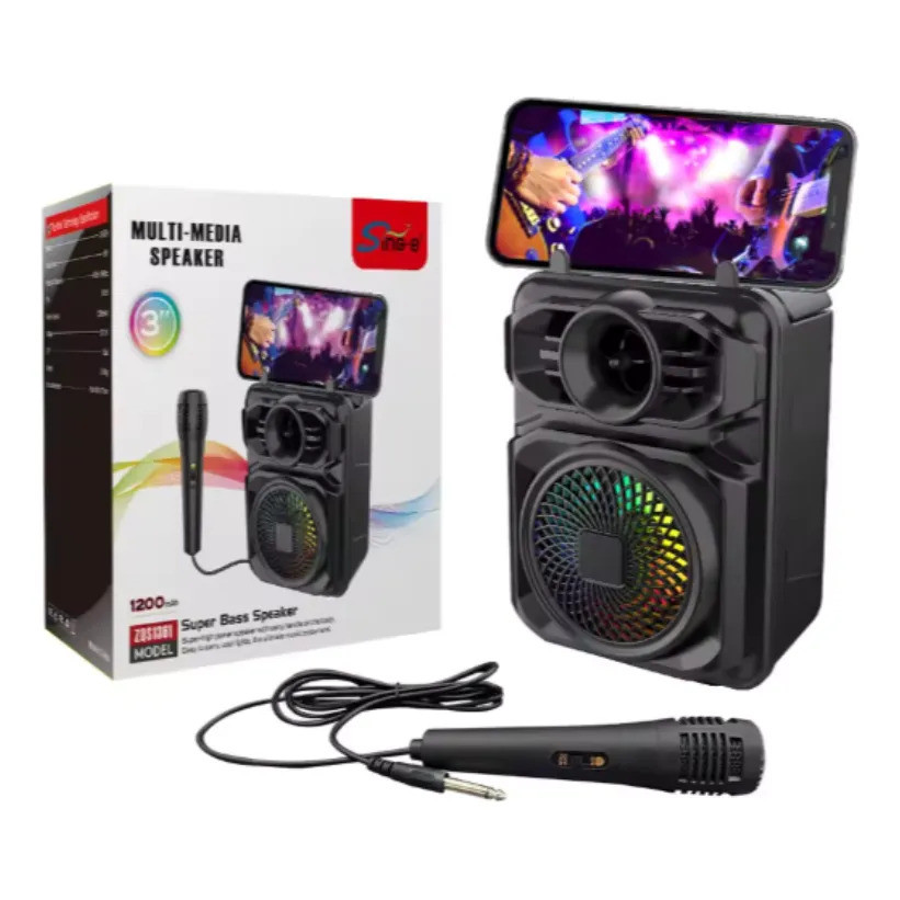 Caixa De Som Outdoor Karaoke Speakers Sem Fio Especializado em Mini Função De Rádio Com Suporte Pra
