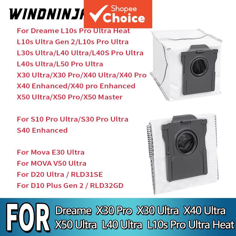 Sacos de pó para o Robô Aspirador Dreame L40 Ultra, L10s Pro Ultra Heat, X50 Ultra, X40 Ultra, X30 Ultra, X30 Pro, X40