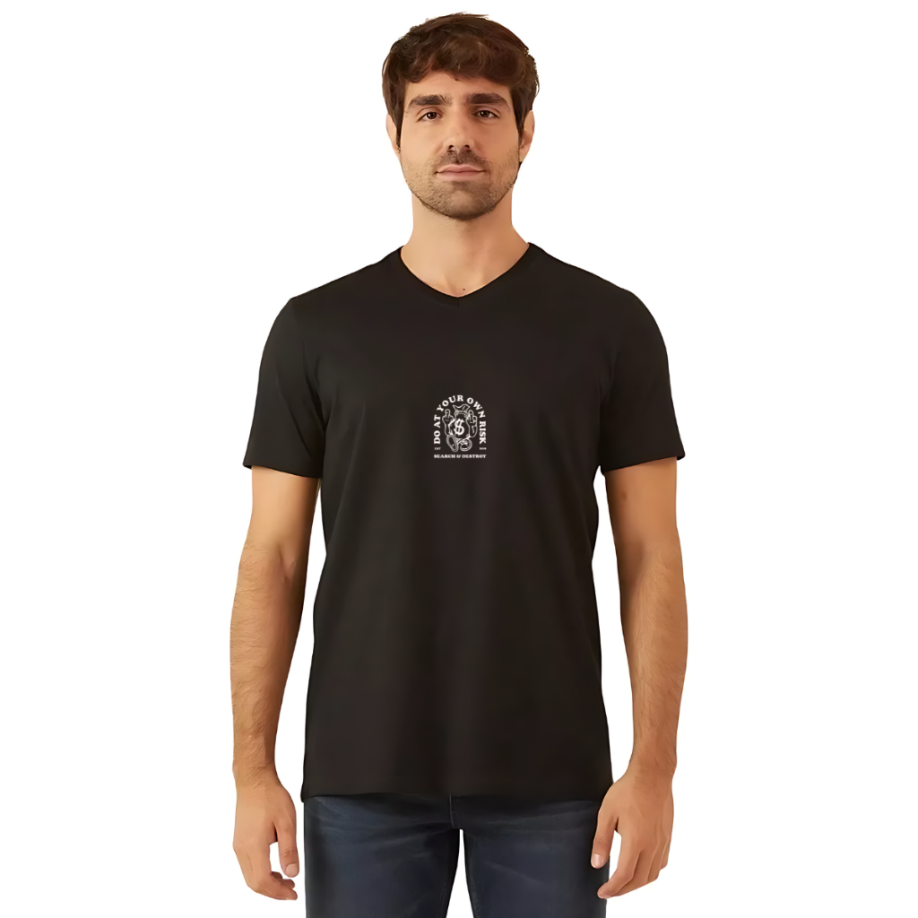 camisa do at your own risk Camiseta unissex 100% algodão 30.1