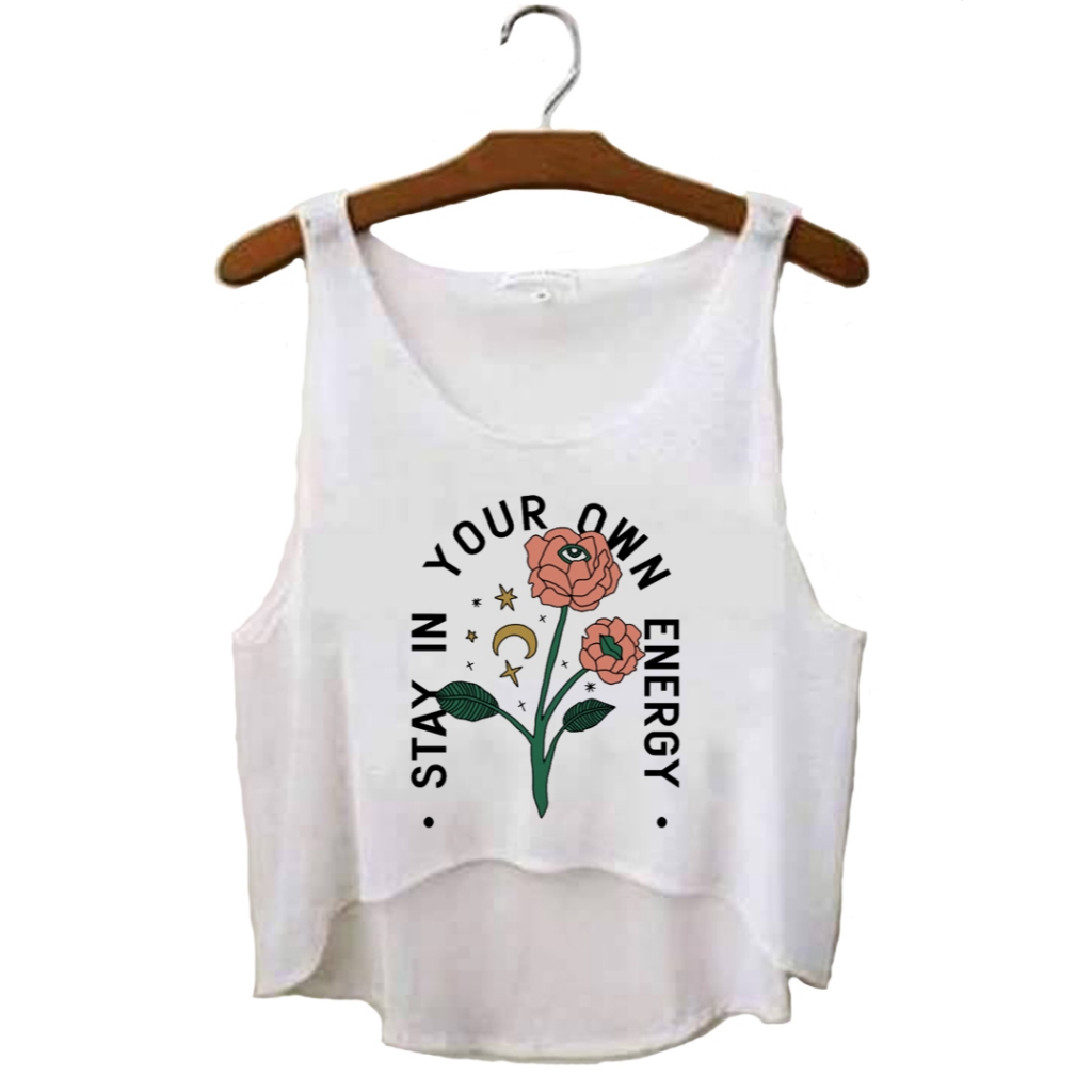 Cropped Stay in Your Own Energy || Regata Tshirt Tumblr Aesthetic Pinterest