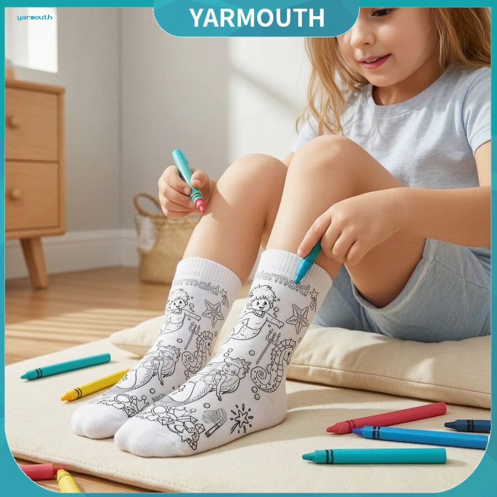 Birthday Party Activity Favors Diy Coloring Socks for Kids Color Your Own Kit for Adults – Doodle Line Art Patterns So