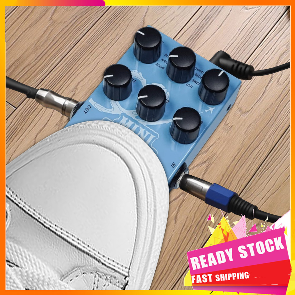 Gfgfgfgg M-VAVE Mini Reverb Pedal de efeito de guitarra 9 modos de modelagem digital Seleção de reverberação com Room