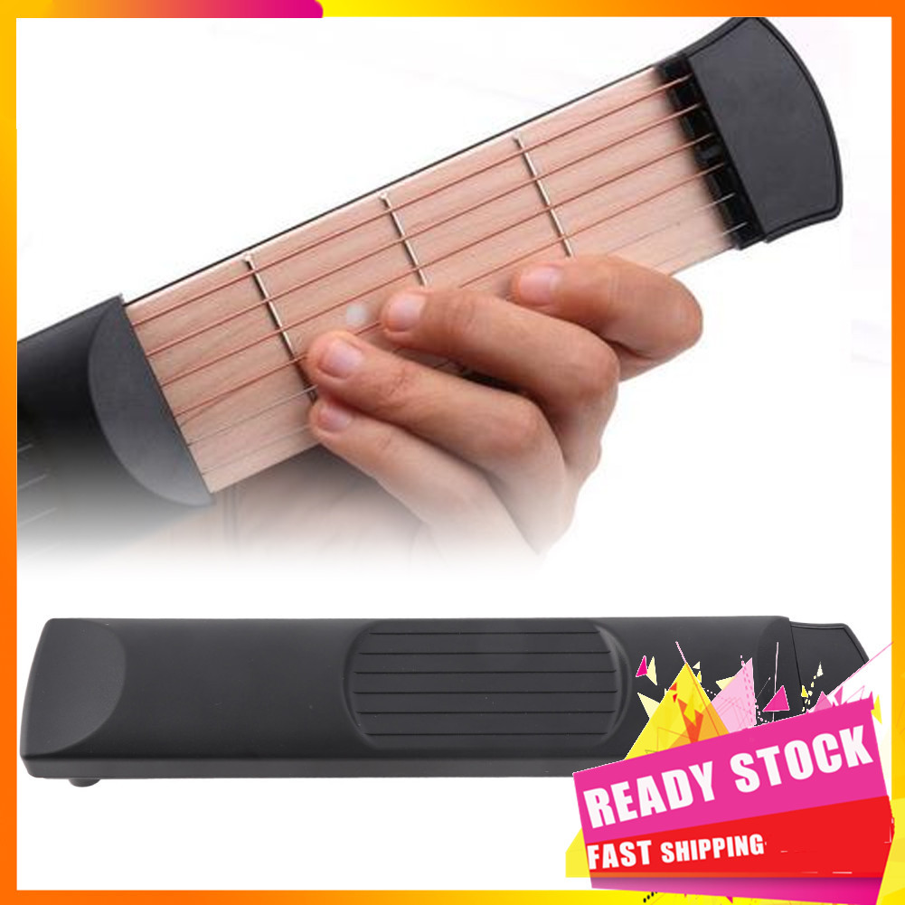 gfgfgfgg Alomejor Guitar Chord Trainer 6 Fret Hand Mini Prática Cordas Ferramenta Acústica