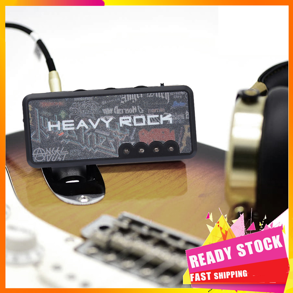 Gfgfgfgg Gfgfgfgg Amplificador de fone de ouvido para guitarra portátil mini plugue elétrico recarregável mudo com