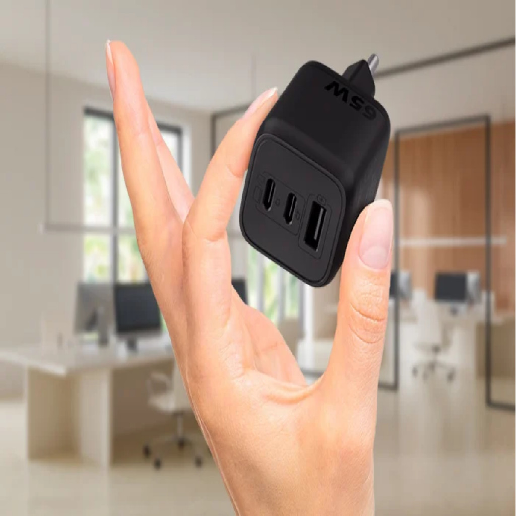 CARREGADOR TURBO 65W GAN EC 21 POWER INTELBRAS  AC/DC FONTE USB PRETO