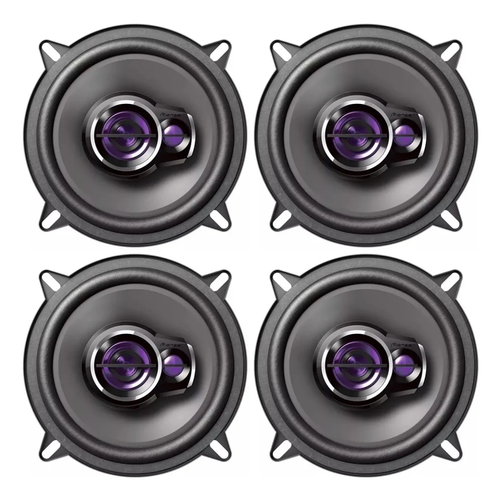 Kit 04 Alto Falante Pioneer 5 Pol Triaxial 50w Rms Cada Preto