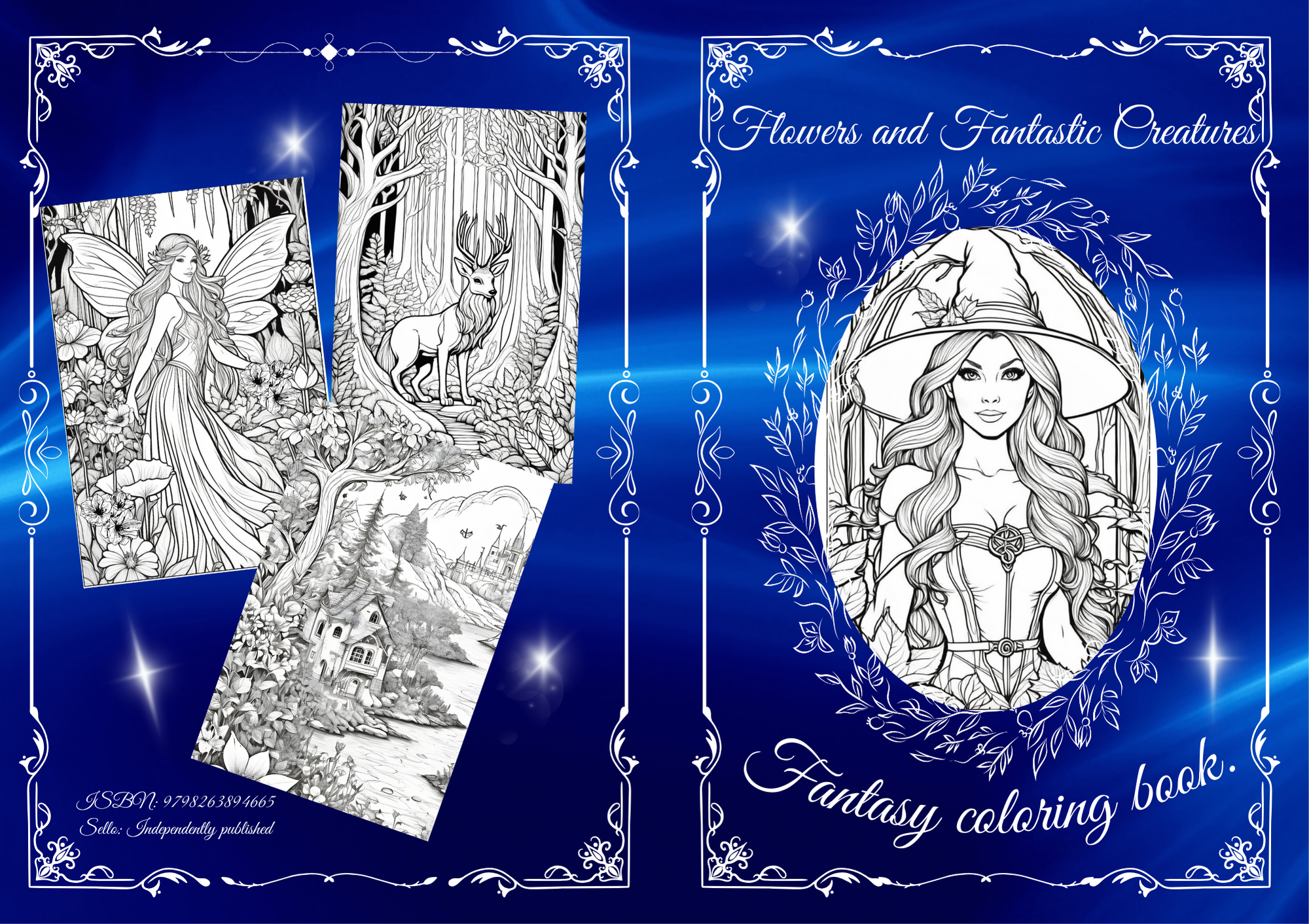 Fantasy coloring book for adults and young adults