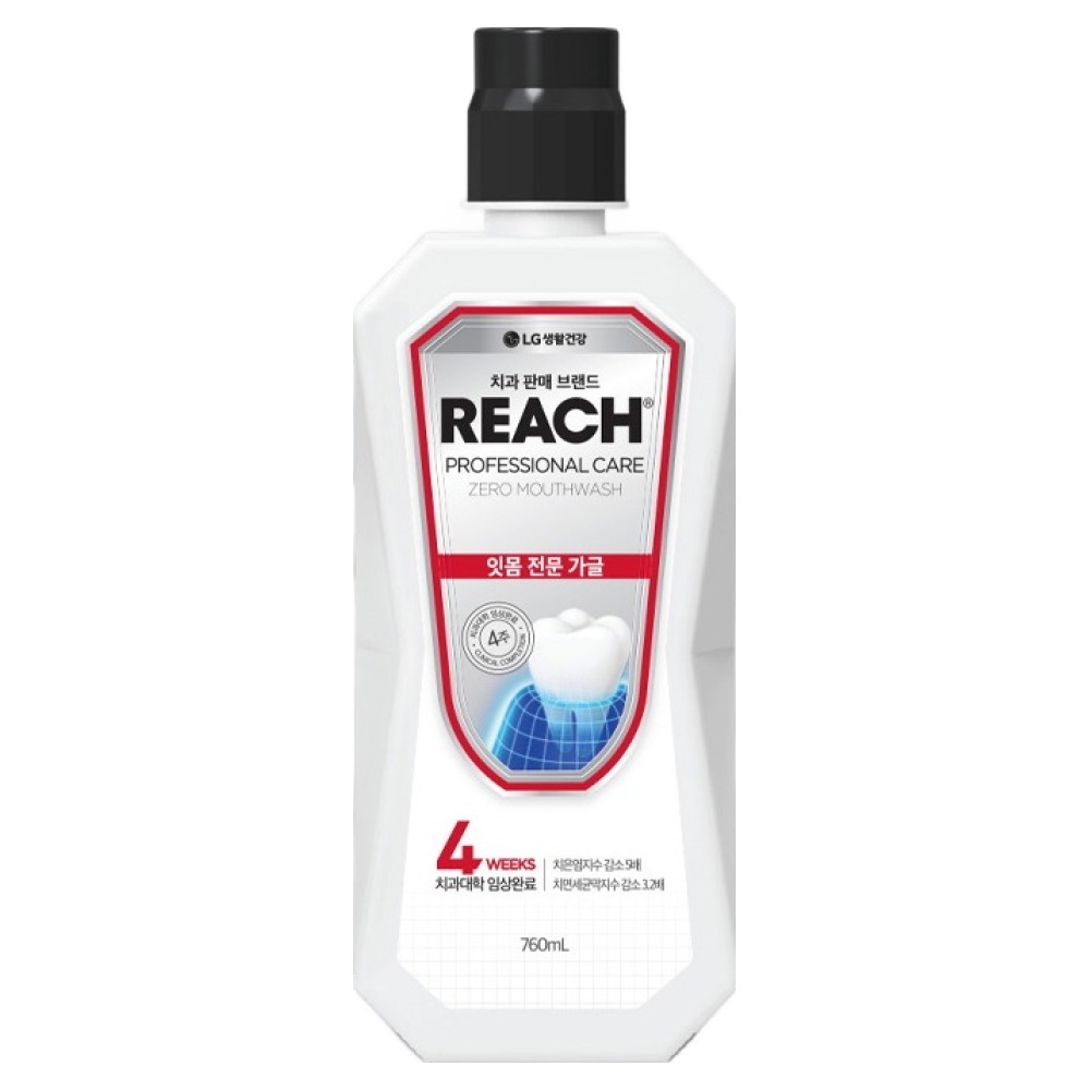[REACH] Professional Care ZERO Gum Colutório 760ml (1 Unidade) Placa Clinicamente Comprovada Sem Álcool E Defesa De Geng