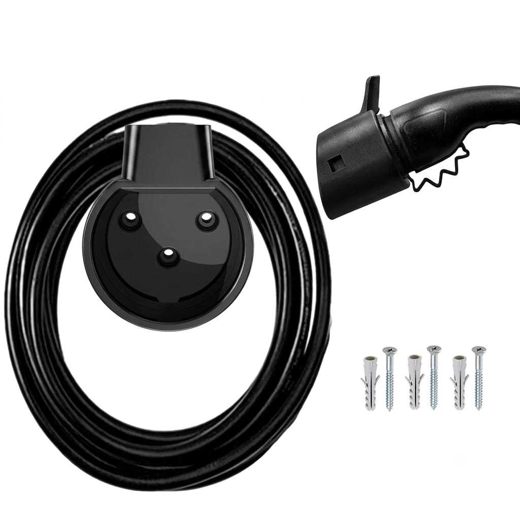 Suporte Parede Cabo Carregador Tomada Carro Elétrico Tipo 2